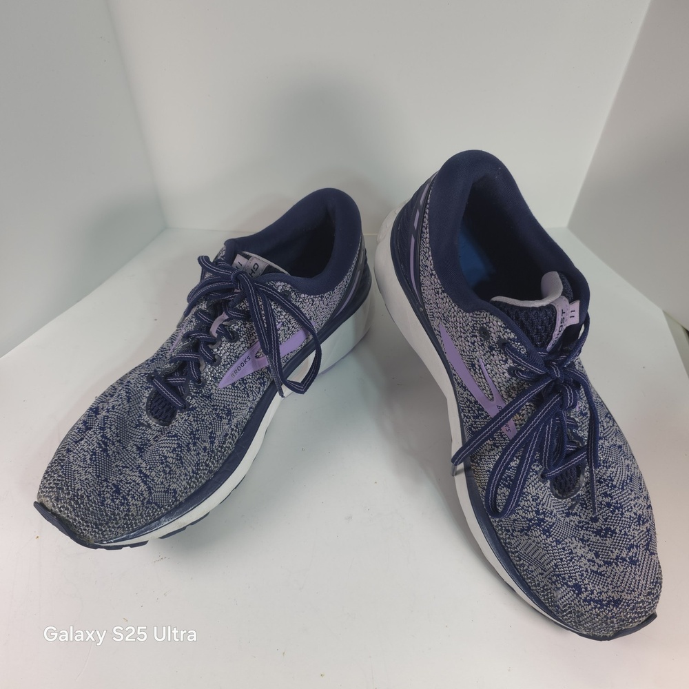 Brooks Size 10 Womans Ghost 11 1202771B406 Blue Gray Running Shoes Lace Up EUC